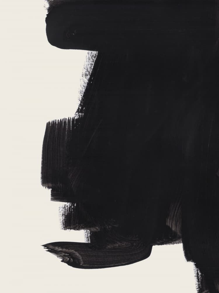 Abstract Black Brushstroke by Ejaaz Haniff — canvas wall art