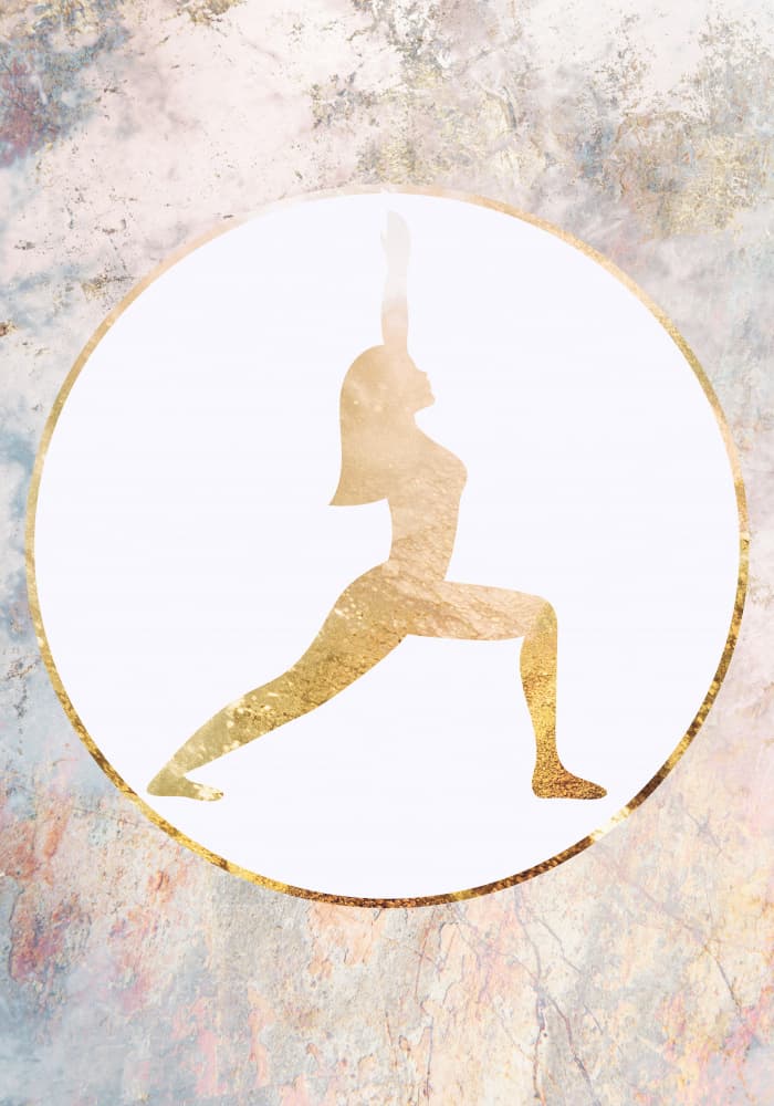 Golden Warrior Yoga by Sarah Manovski — canvas wall art