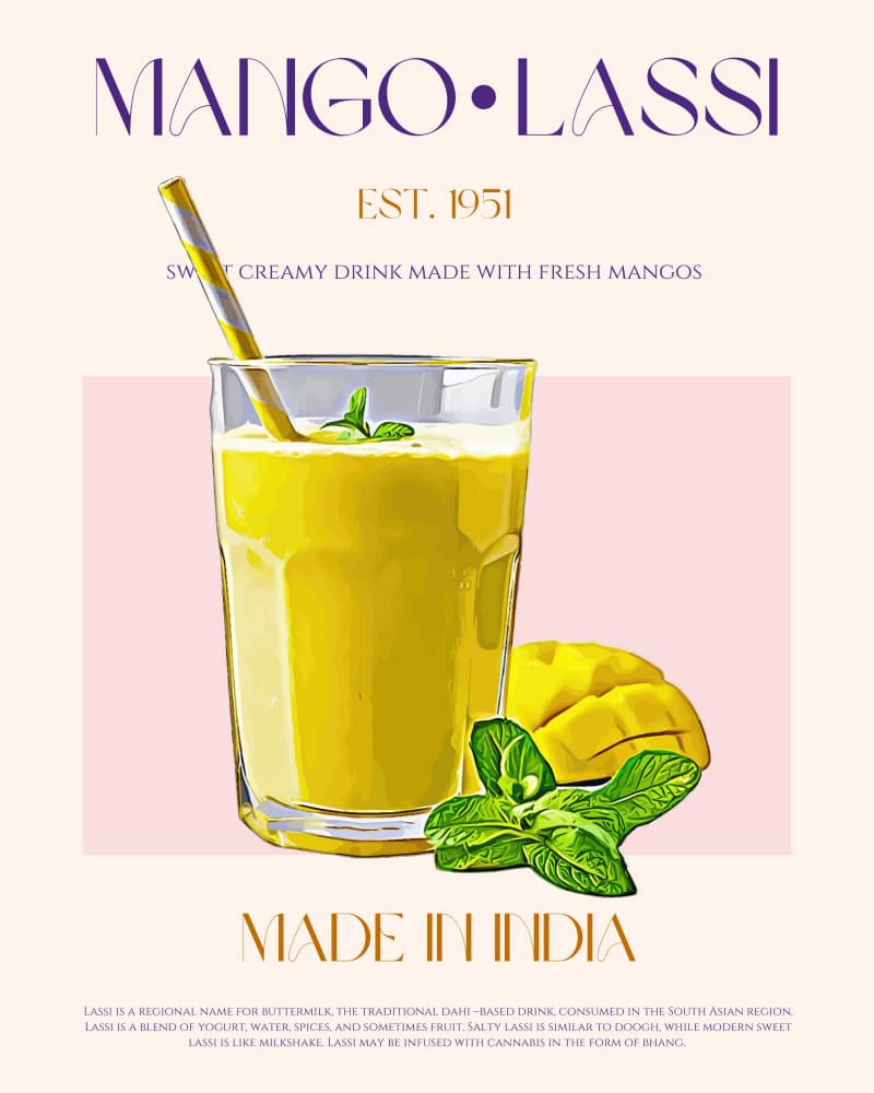 Refreshing Mango Lassi by Nazma Khokhar — canvas wall art