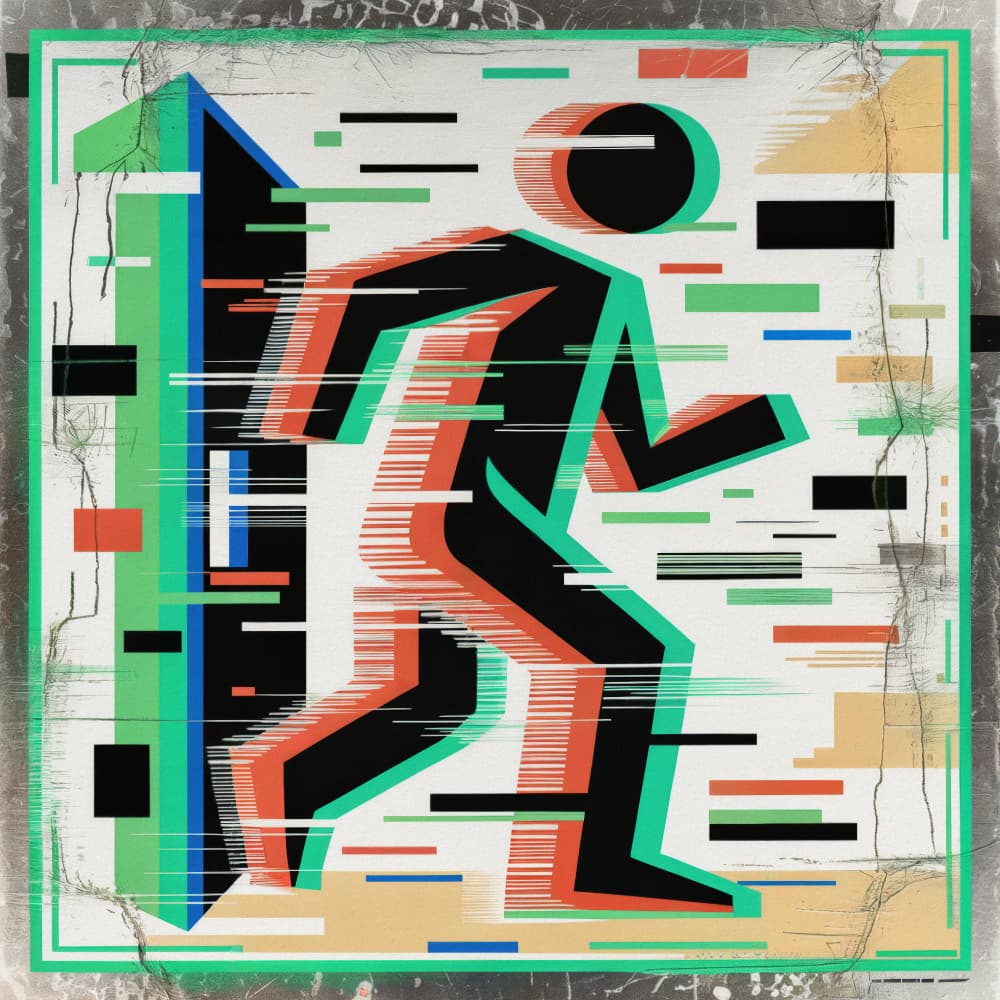 Dynamic Glitch Runner by Andreas Magnusson — canvas wall art