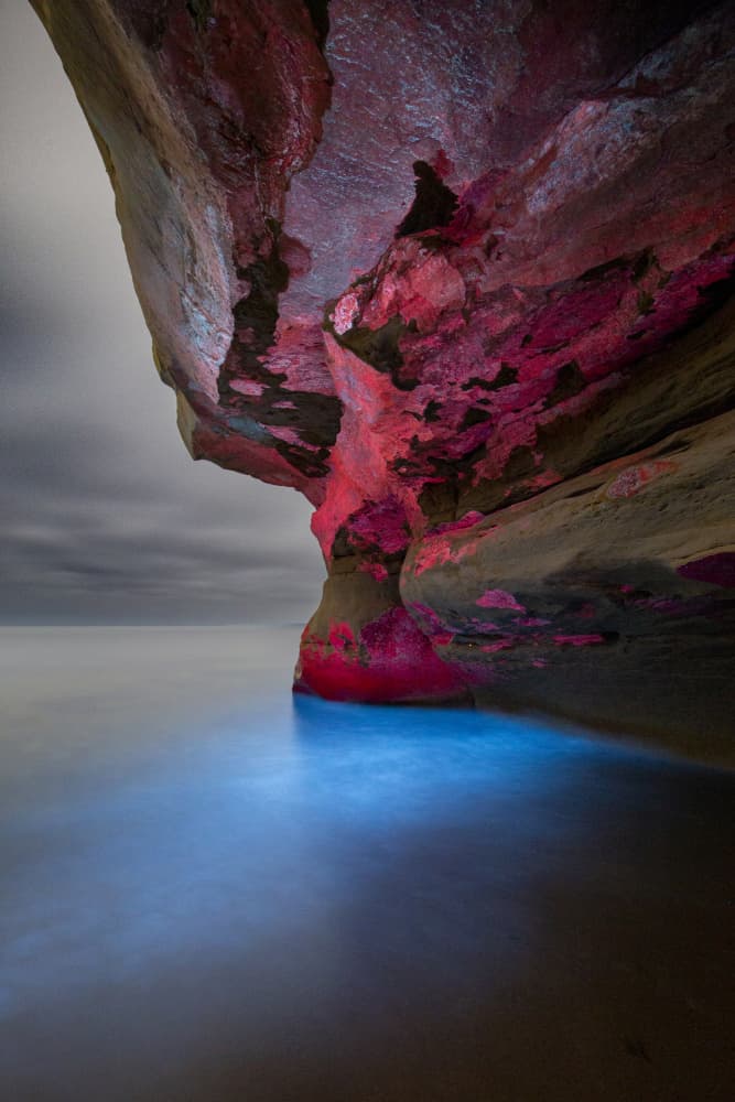 Pink Cave Blue Glow by Andres Papp — canvas wall art