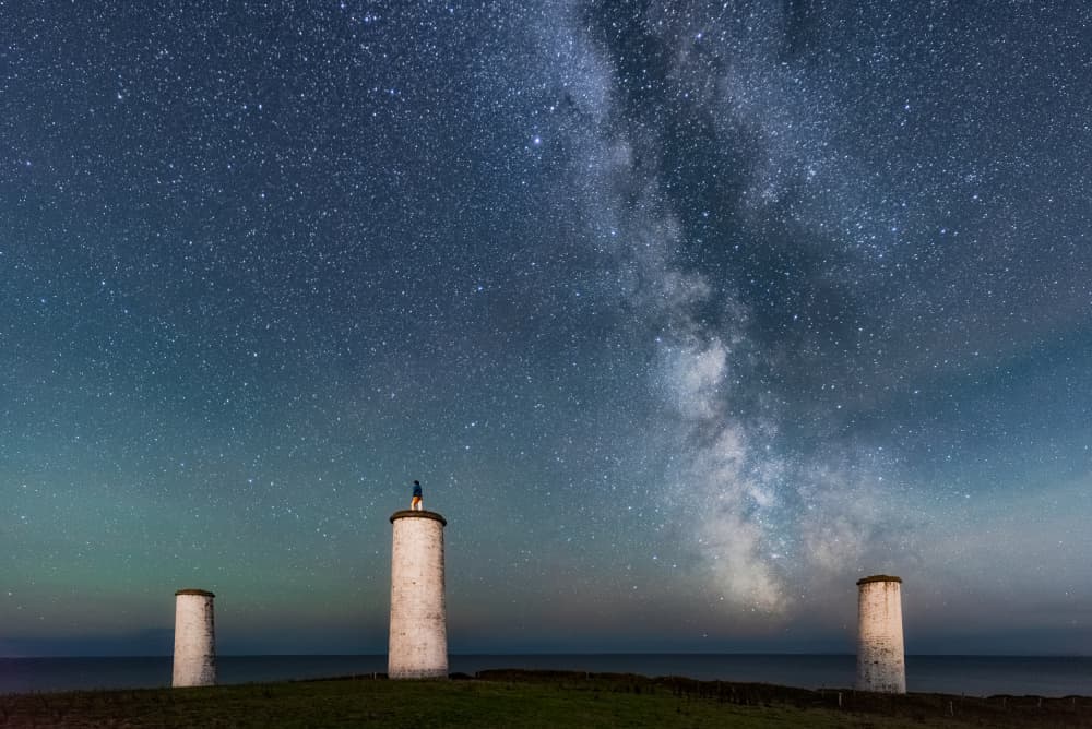 Majestic Milky Way Lighthouses by Peter Bijsterveld — canvas wall art