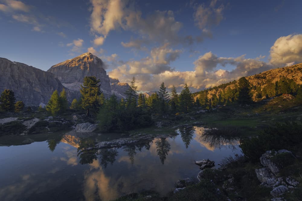 Golden Hour Mountain Reflection by Pilar Hm — canvas wall art
