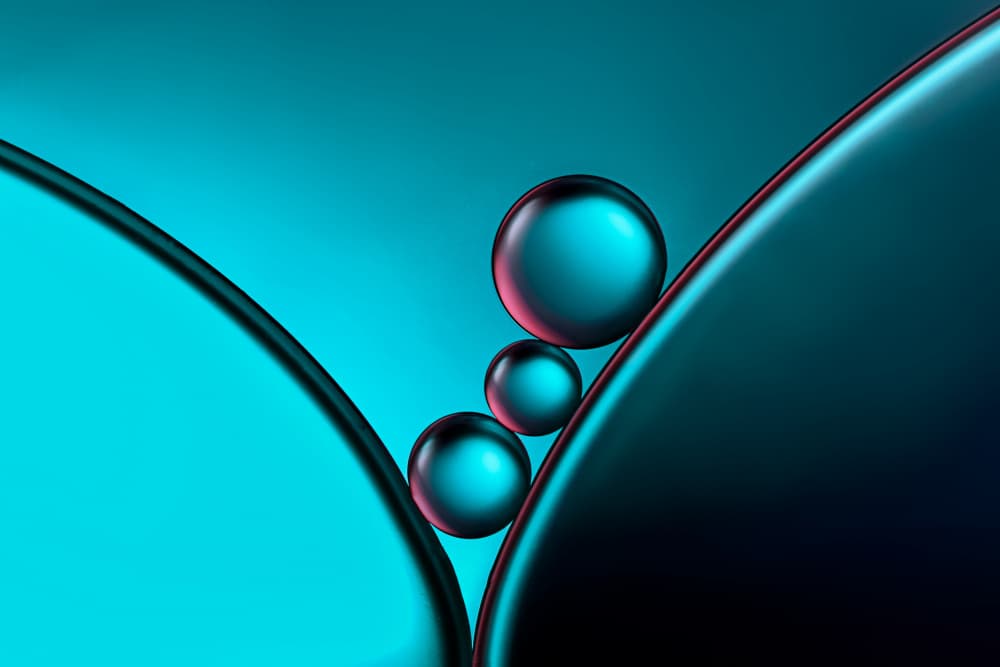 Abstract Teal Spheres by Lydia Jacobs — canvas wall art