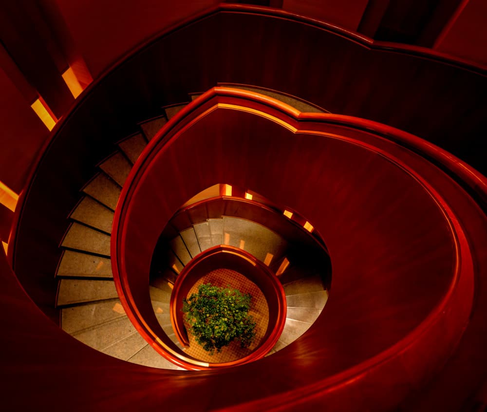 Grand Spiral Staircase by YASUTOSHI HONJO — canvas wall art