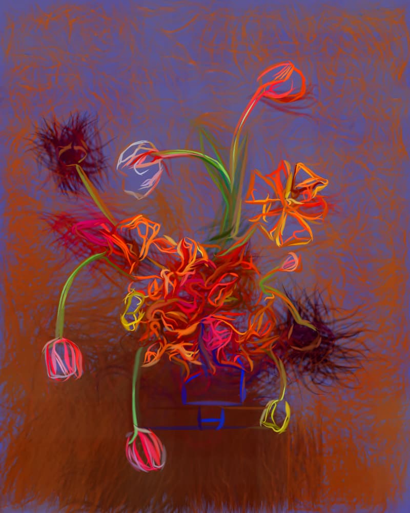 Vibrant Abstract Blooms by Uma Gokhale — canvas wall art
