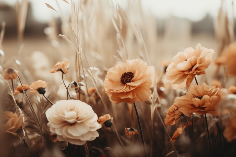 Sepia Blooms by Treechild — canvas wall art