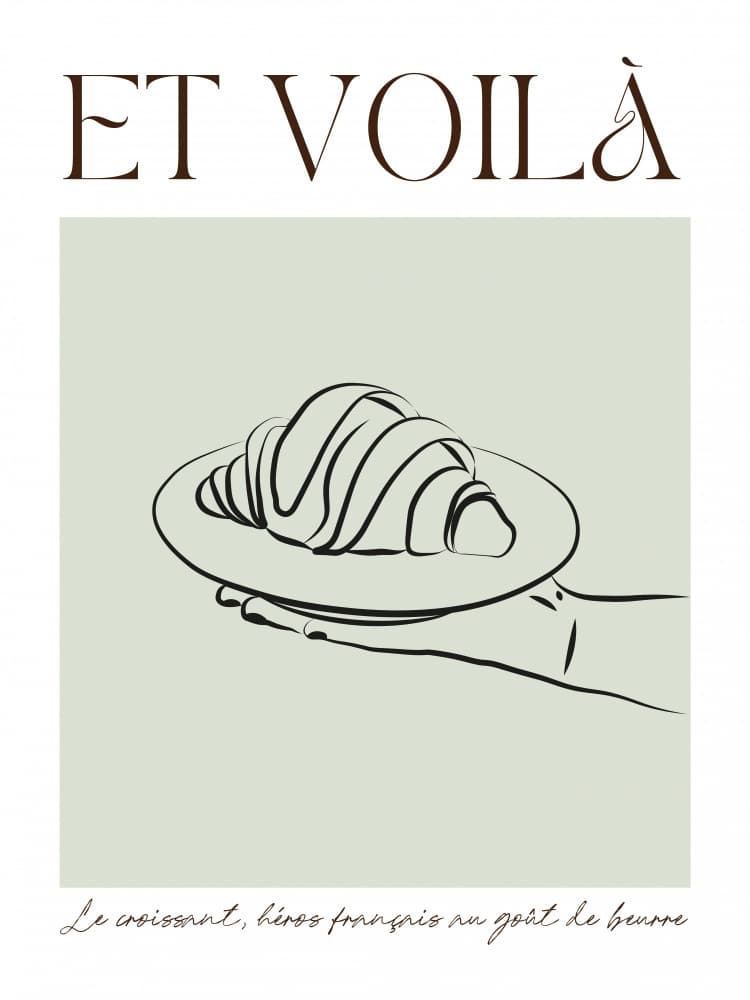 Fresh Croissant Presented by Ohkimiko — canvas wall art