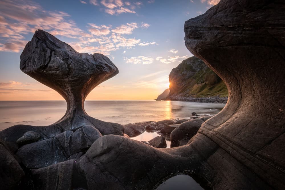 Mushroom Rock Sunset Coast by Christoph Schaarschmidt — canvas wall art