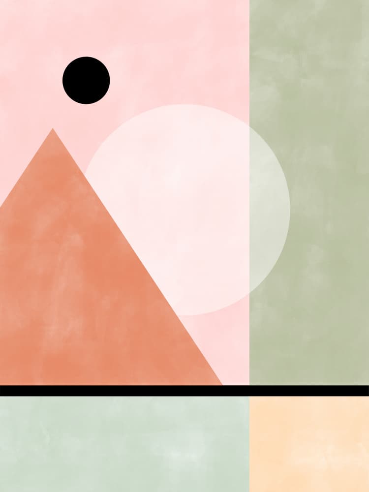 Geometric Desert Shapes by Elena Ristova — canvas wall art