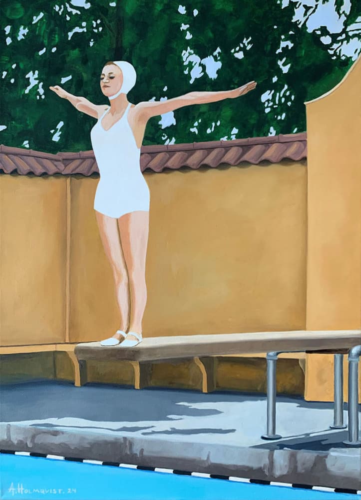 Vintage Pool Diver by Borgenhag Holmqvist — canvas wall art