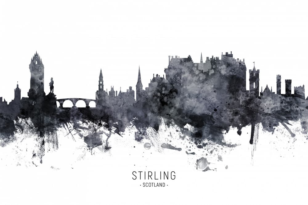 Stirling Scotland Watercolor by Michael Tompsett — canvas wall art