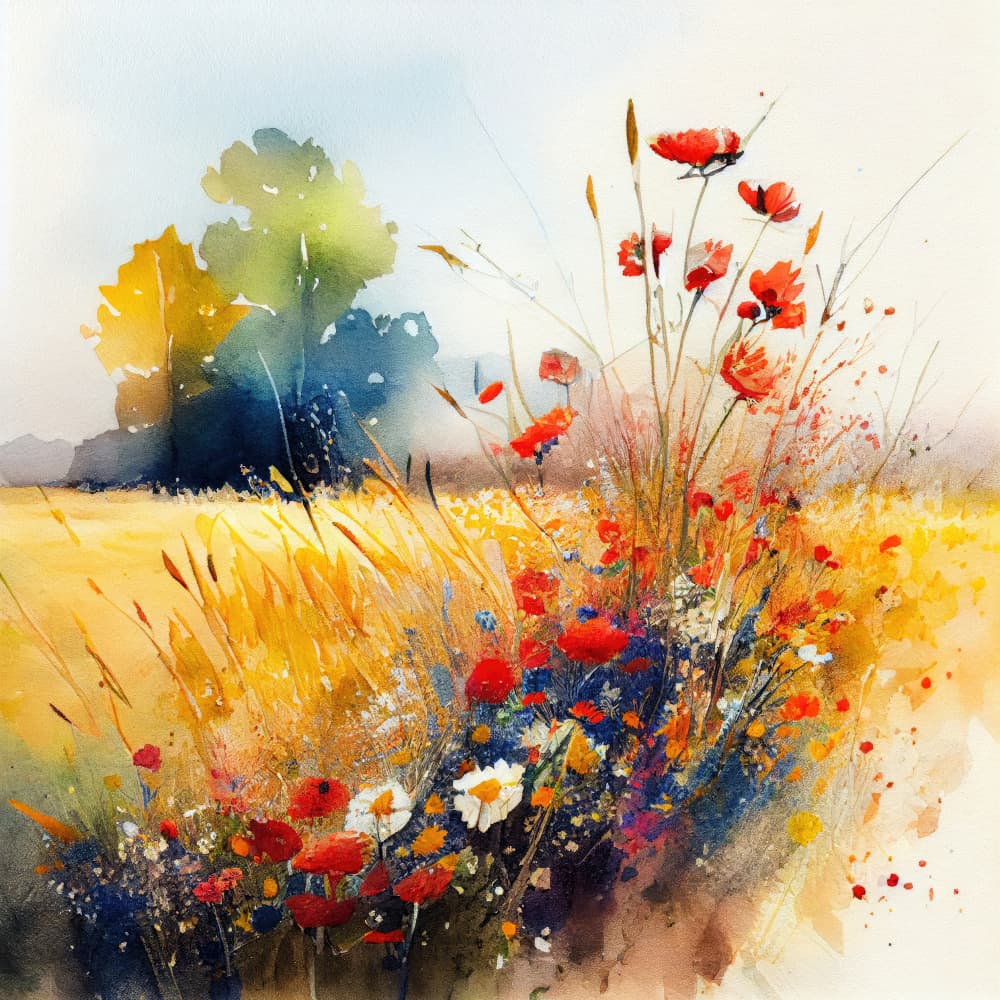 Vibrant Poppy Field by Justyna Jaszke — canvas wall art