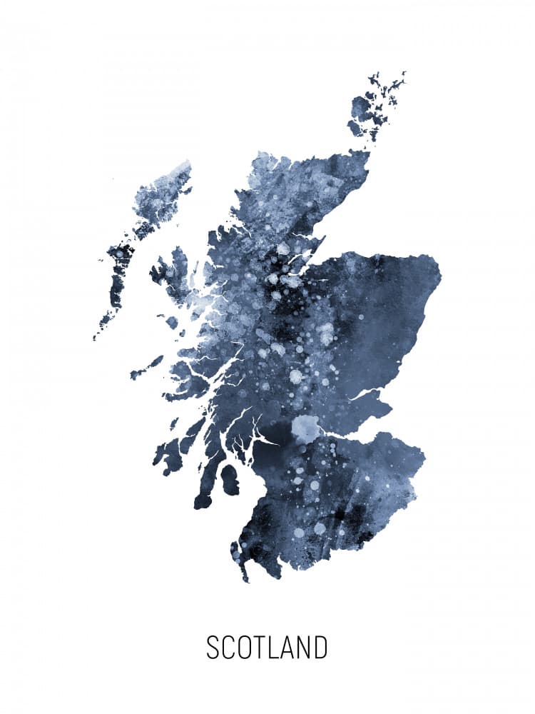 Abstract Scotland Map by Michael Tompsett — canvas wall art