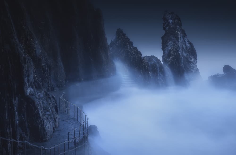 Misty Coastal Path by Paolo Lazzarotti — canvas wall art