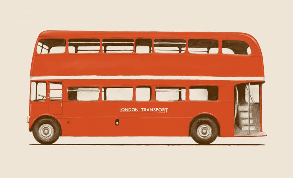 London Double Decker by Florent Bodart — canvas wall art