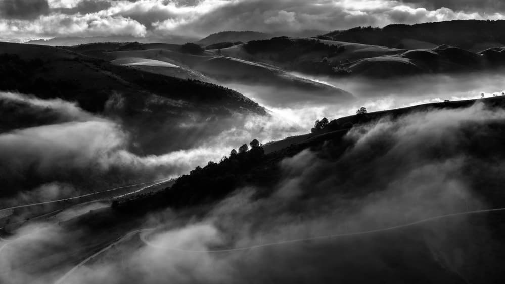 Misty Mountain Morning by Bez Dan — canvas wall art