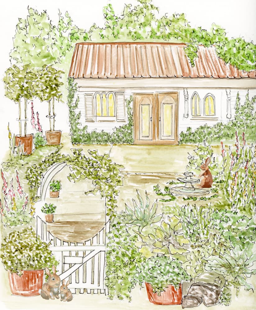 Whimsical Garden Cottage by Breanna Megan Studio — canvas wall art