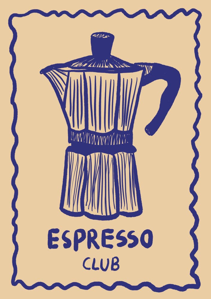 Espresso Club Moka Pot by Studio Dolci — canvas wall art