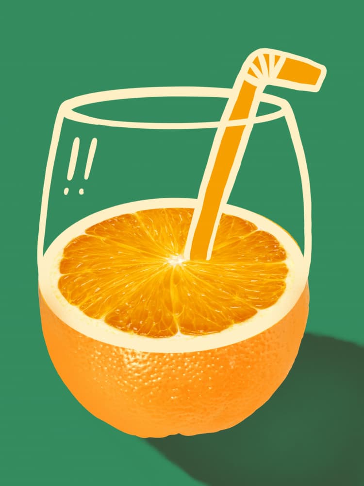 Orange Juice Doodle by Little Dean — canvas wall art