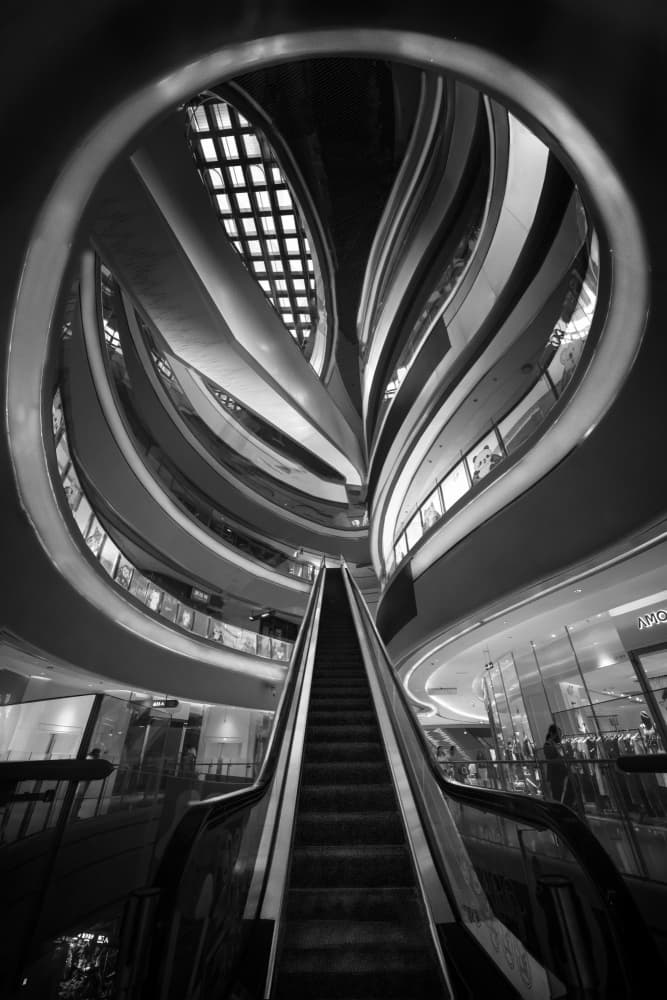 Dynamic Urban Escalator by Jiahong Zeng — canvas wall art