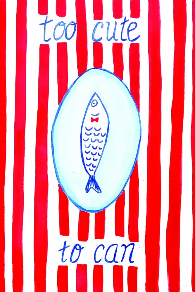 Too Cute To Can Fish by Elizabeth C — canvas wall art