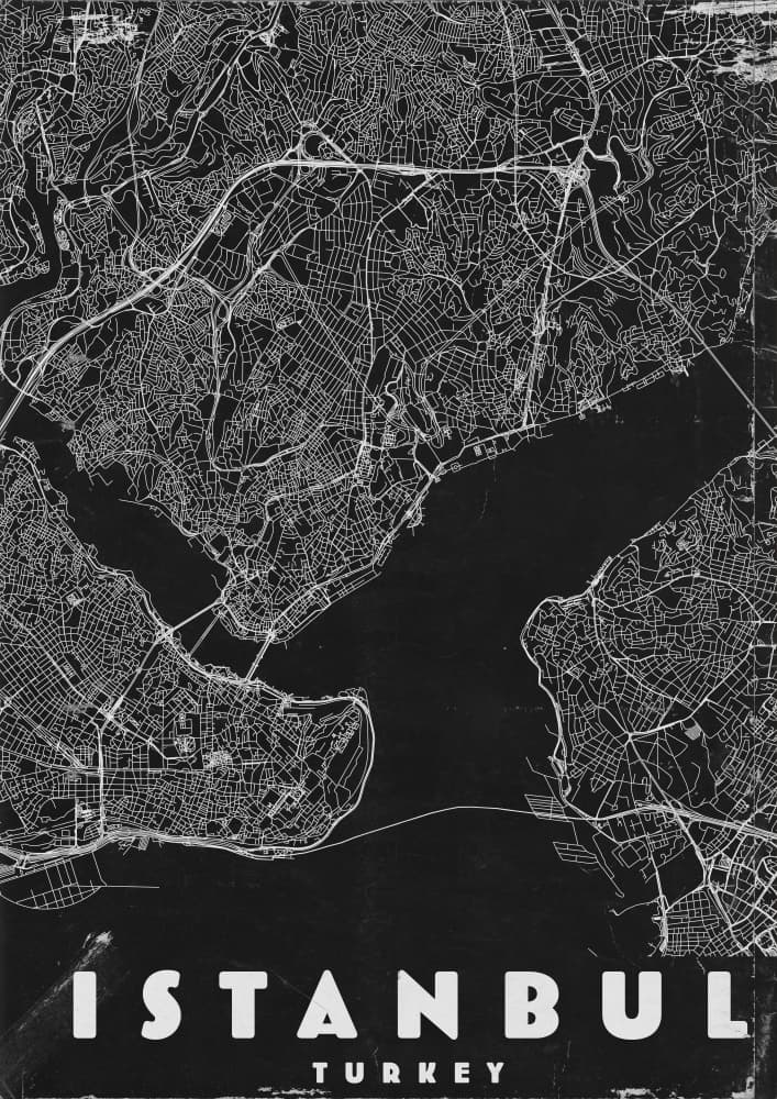 Minimalist Istanbul Map by Nicholas — canvas wall art