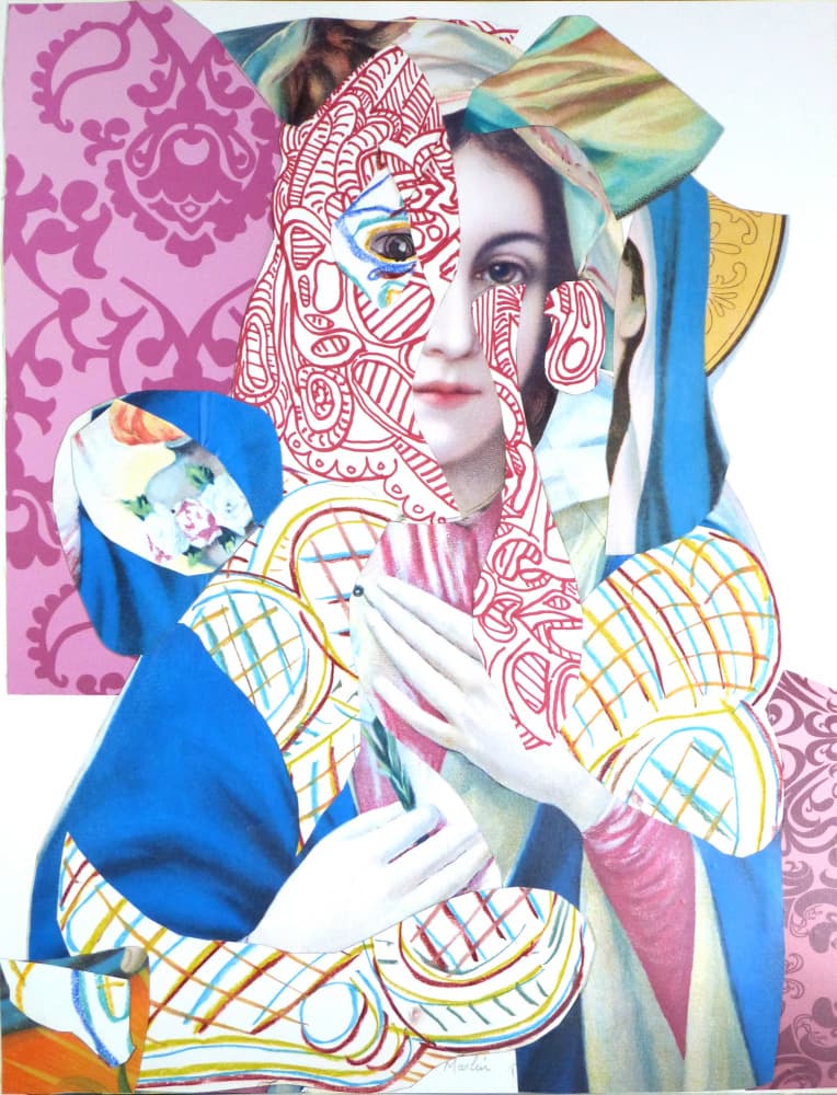 Spiritual Collage Portrait by Pascal Marlin — canvas wall art