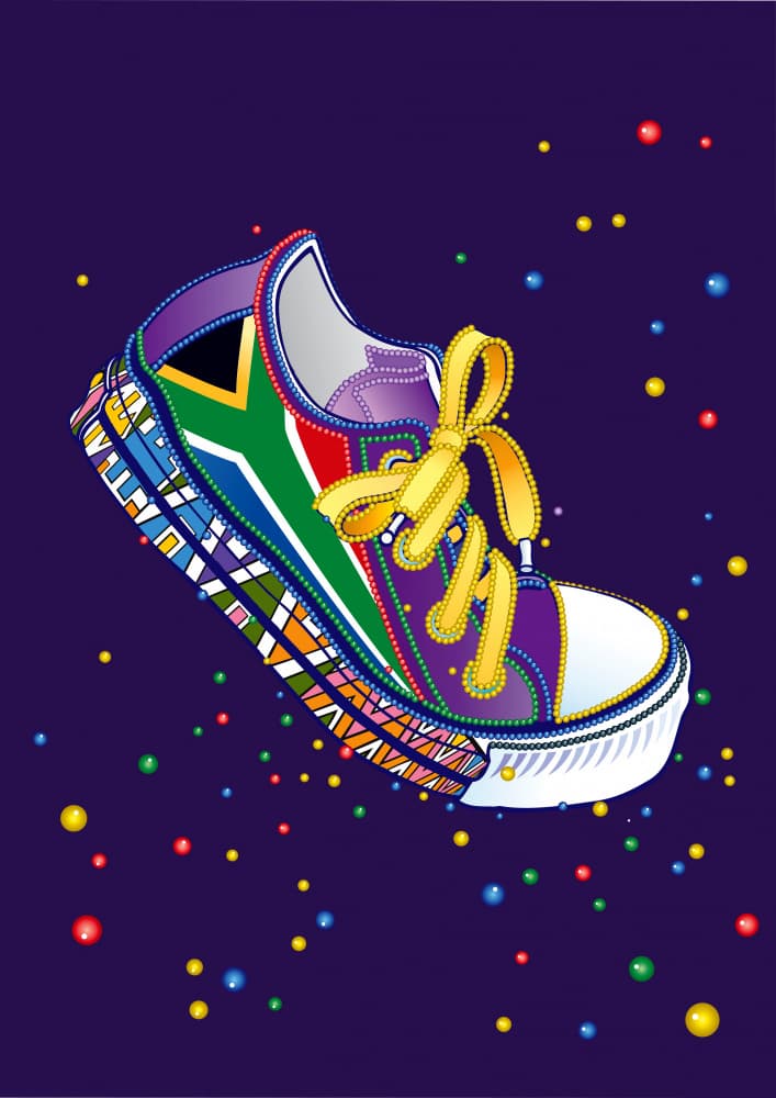 Vibrant South Africa Sneaker by Carlo Kaminski — canvas wall art