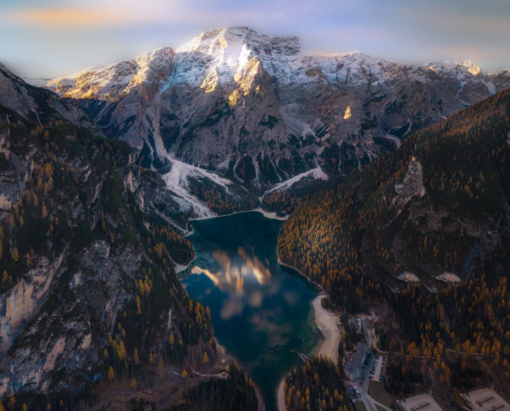Autumn Dolomites Reflection by Ken Liang — canvas wall art