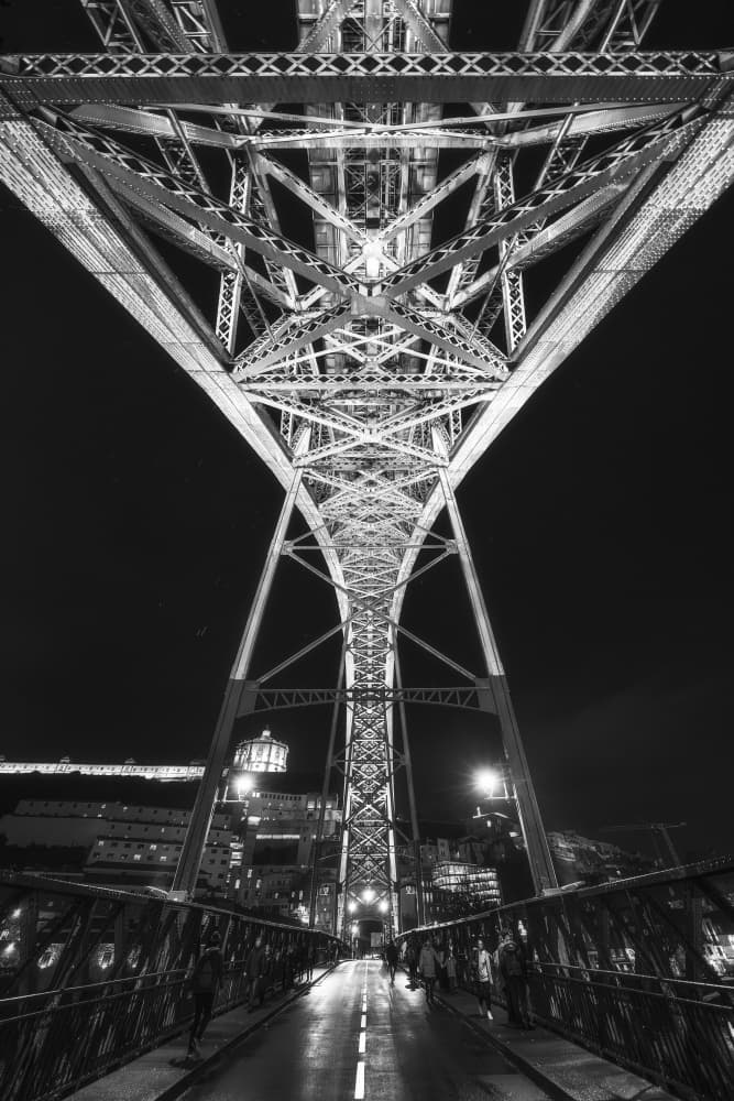 Dom Luís Bridge Night by Oskar Baglietto — canvas wall art