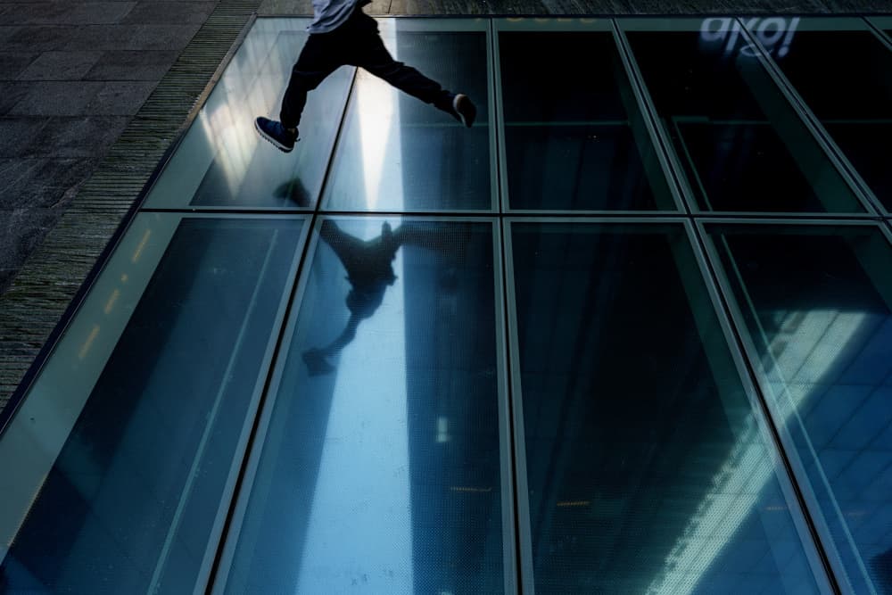 Jumping Glass Reflection by Corinne Spector — canvas wall art