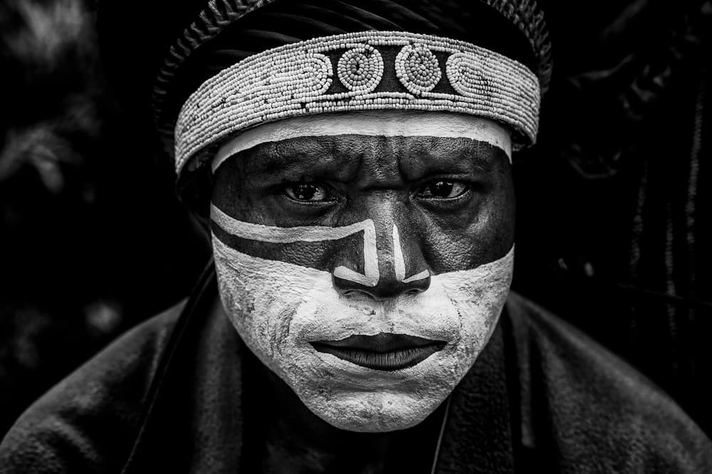 Intense Tribal Portrait by Joxe Inazio Kuesta Garmendia — canvas wall art