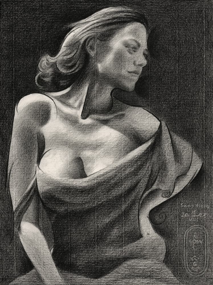 Elegant Woman Portrait by Corné Akkers — canvas wall art