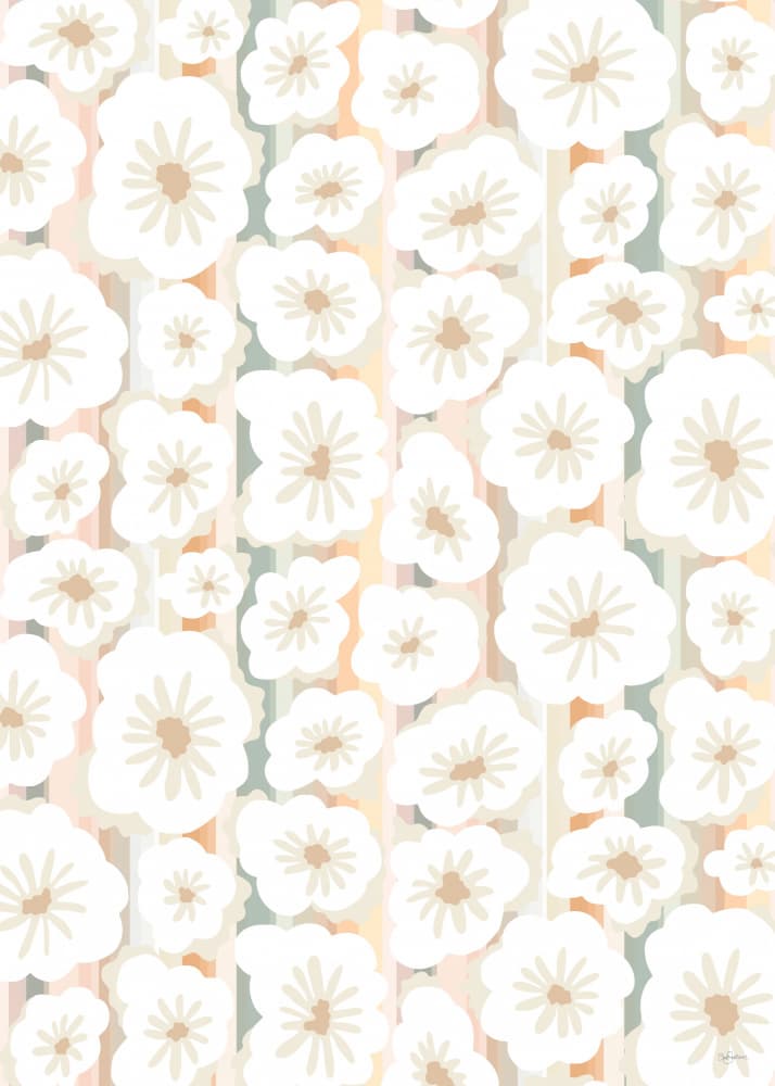 Soft Floral Stripes by Sue Skellern — canvas wall art