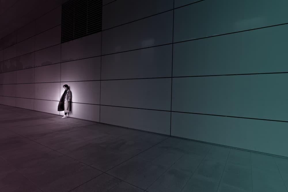 Solitary Figure in Light by moucorn — canvas wall art