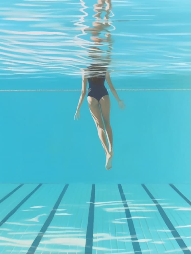 Graceful Underwater Swim by Robert Farkas — canvas wall art