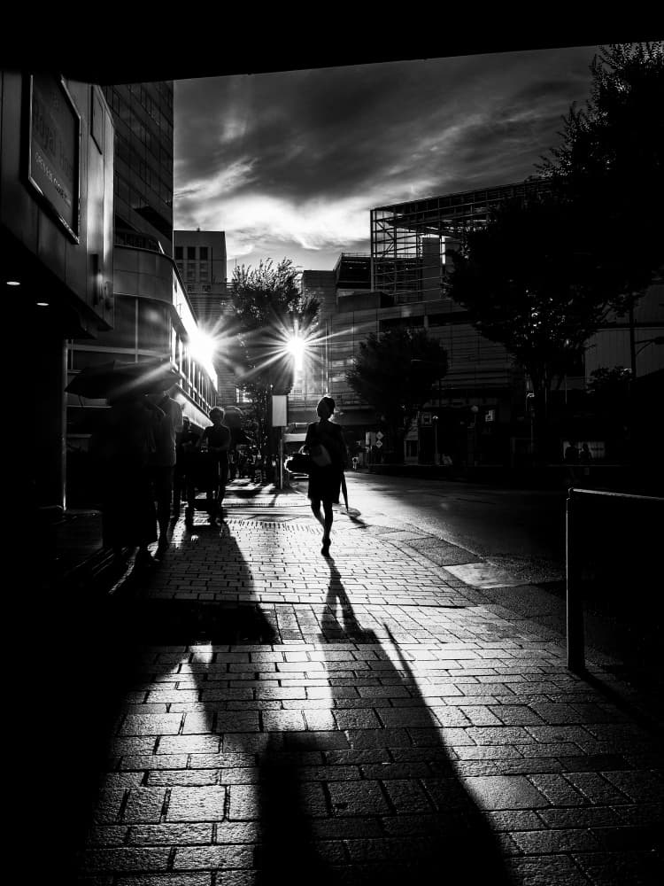 Sunlit City Shadows by Kenichiro Tsukada — canvas wall art