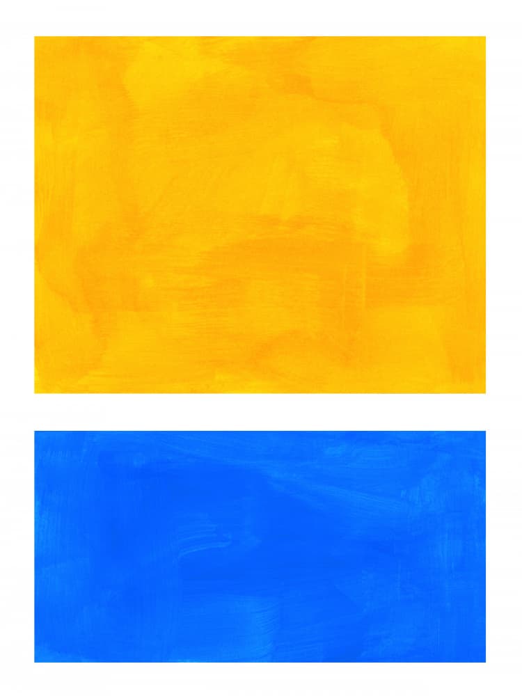 Vibrant Yellow Blue Abstract by Ejaaz Haniff — canvas wall art