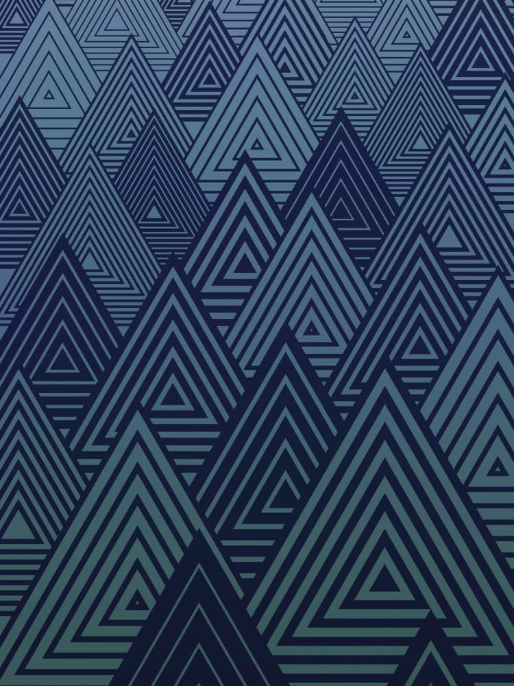 Blue Geometric Peaks by Angelo Cerantola — canvas wall art