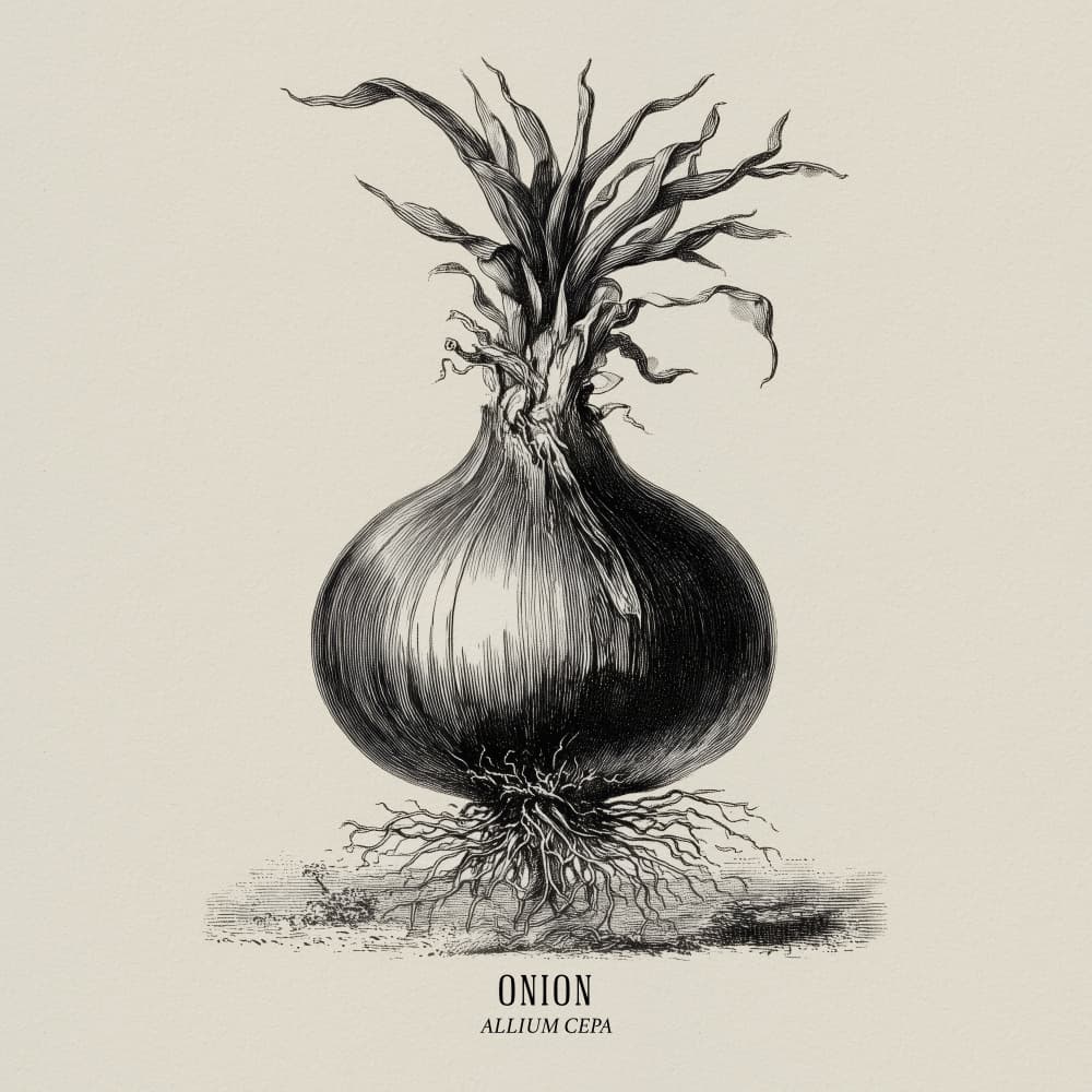 Vintage Onion Drawing by Andreas Magnusson — canvas wall art