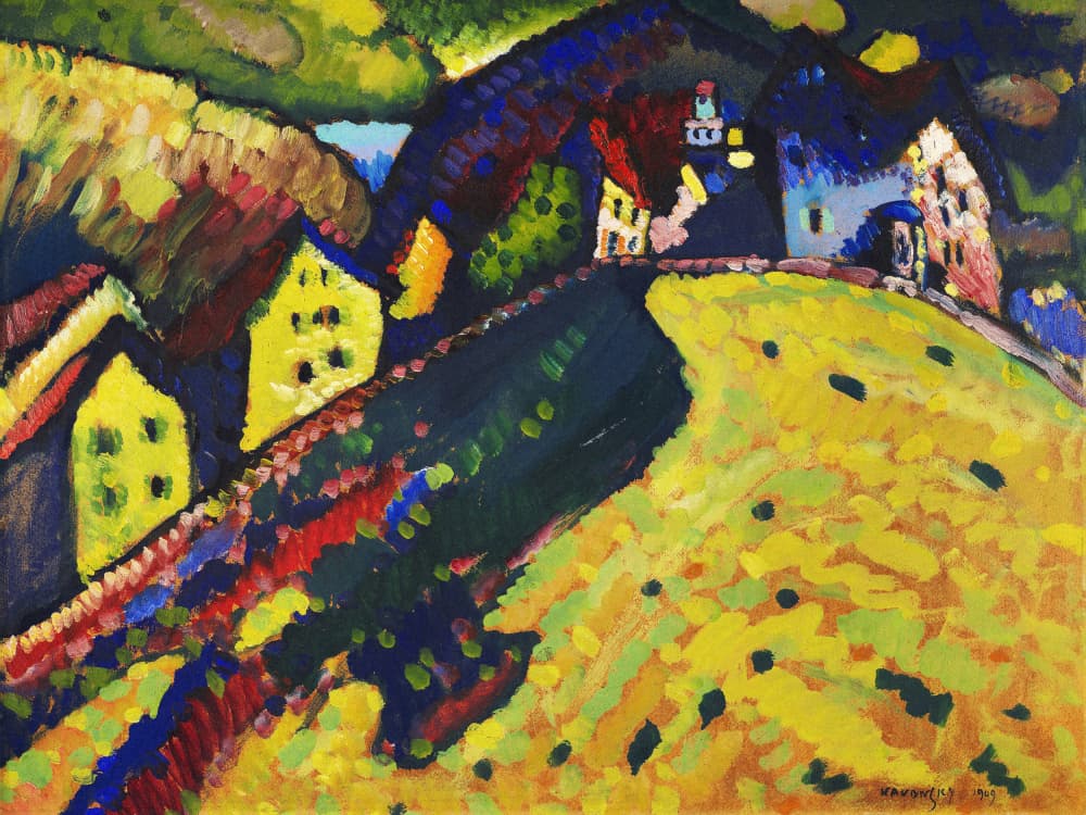 Houses At Murnau (1909) by Wassily Kandinsky — canvas wall art