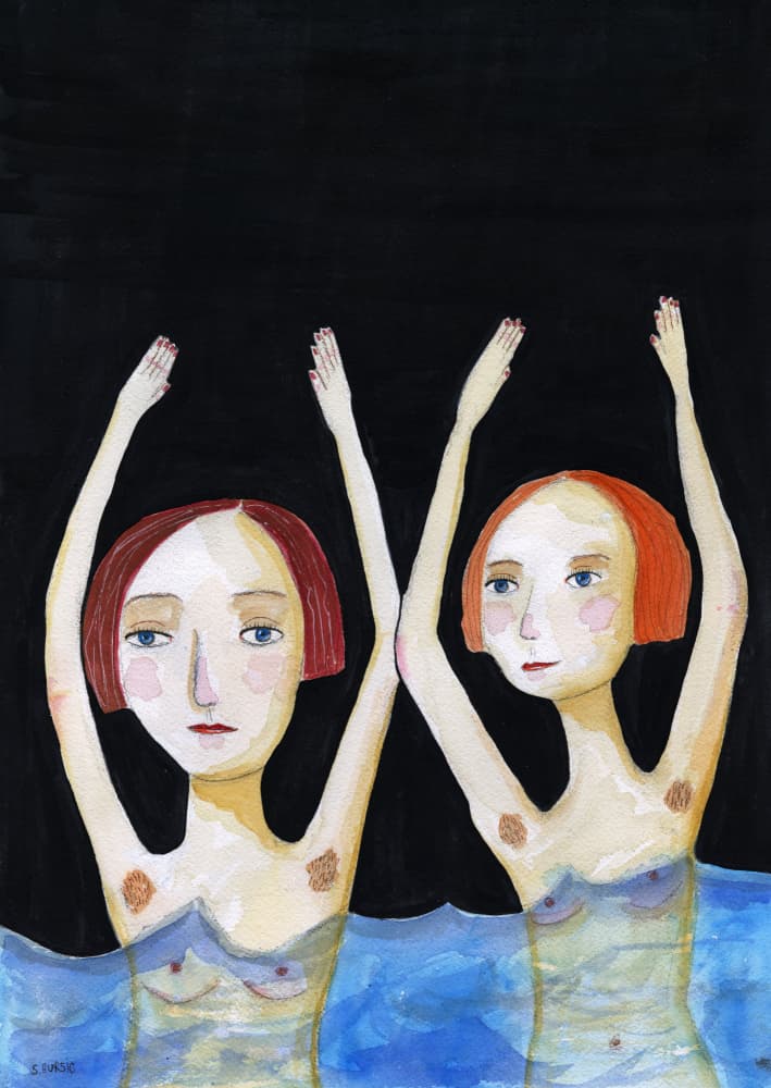 Synchronized Swimmers by Sharyn Bursic — canvas wall art