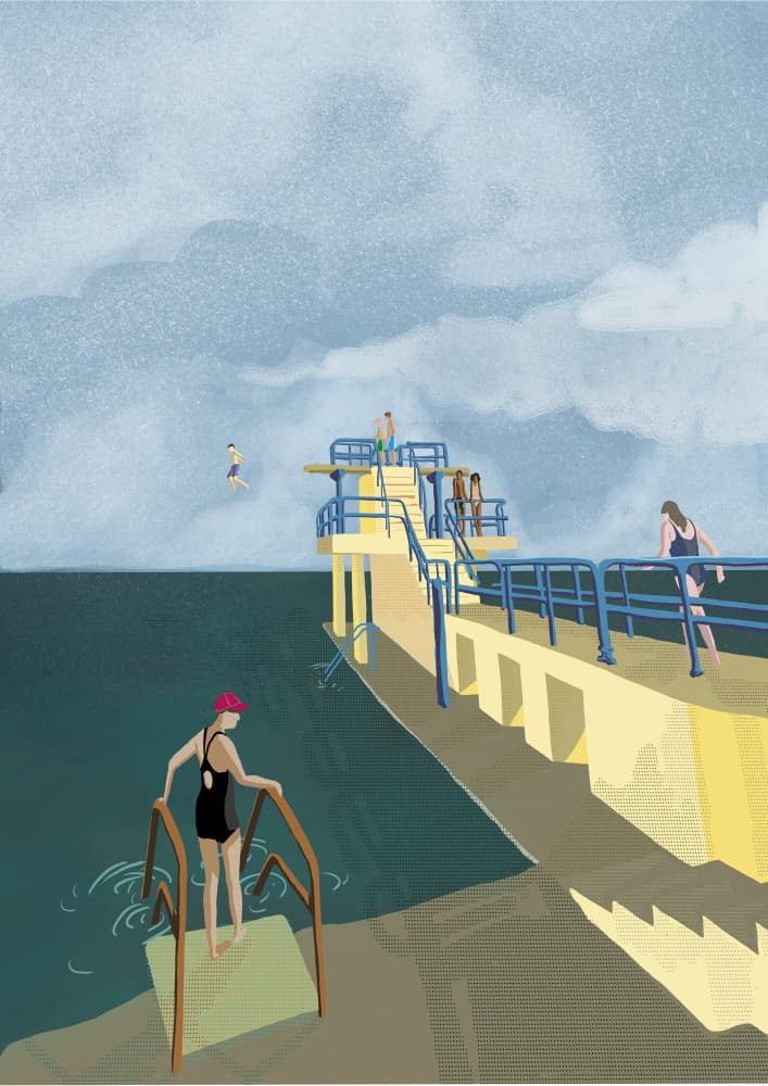 Summer Day Dive by Charlotte Trudgett — canvas wall art