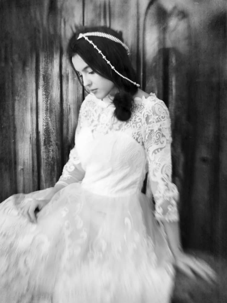 Elegant Bride Portrait by Marius Cinteza — canvas wall art