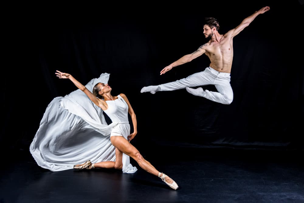 Dynamic Ballet Duo by Gila Koller — canvas wall art