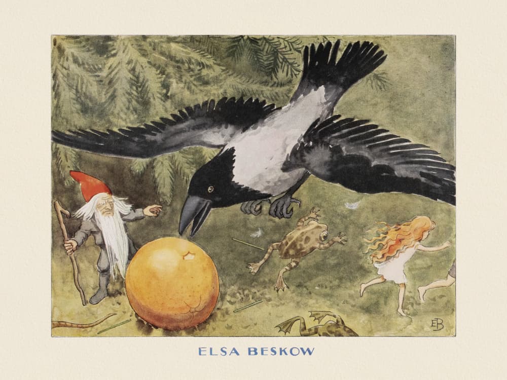 Solägget Kråkan by Elsa Beskow — canvas wall art