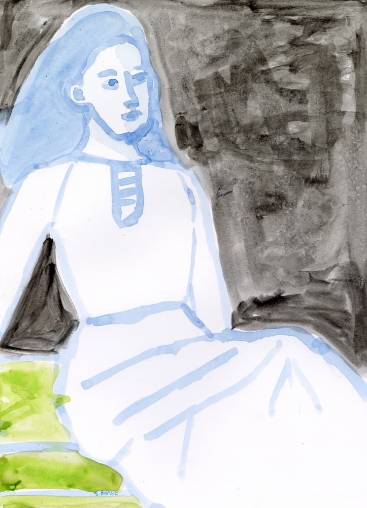 Serene Blue Woman by Sharyn Bursic — canvas wall art
