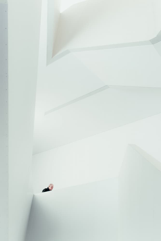 Man in Abstract Architecture by Andy Bauer — canvas wall art