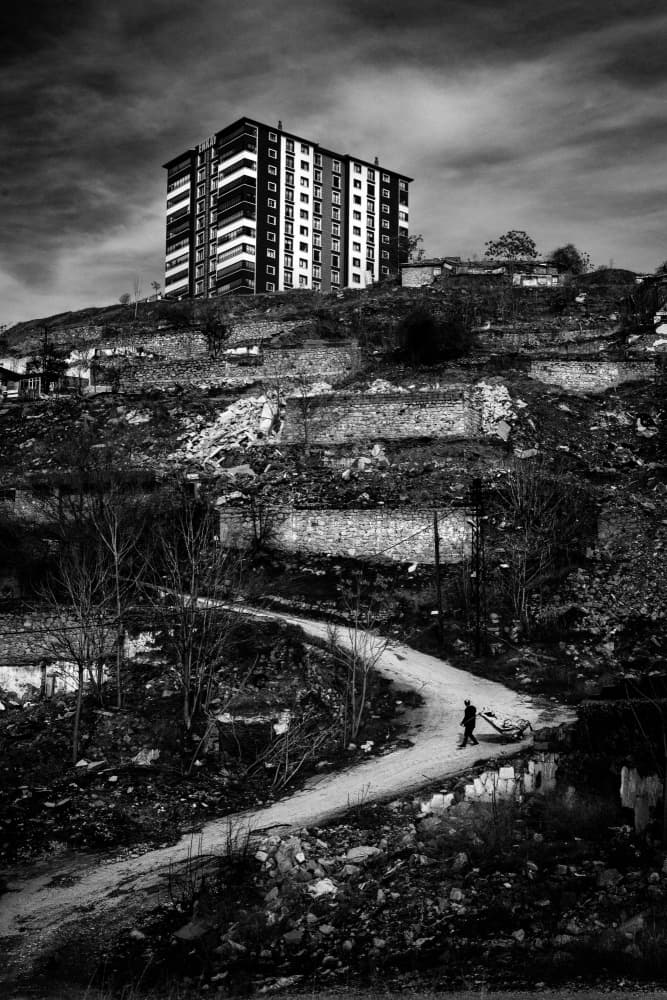 Hillside Apartment Path by M. Emre Erol — canvas wall art